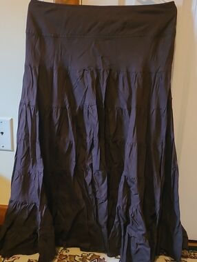INC International Concepts Black Tiered Maxi Skirt